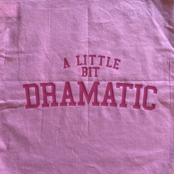 Mean girls custom canvas tote bag pink on pink a little bit dramatic - Picture 2 of 2